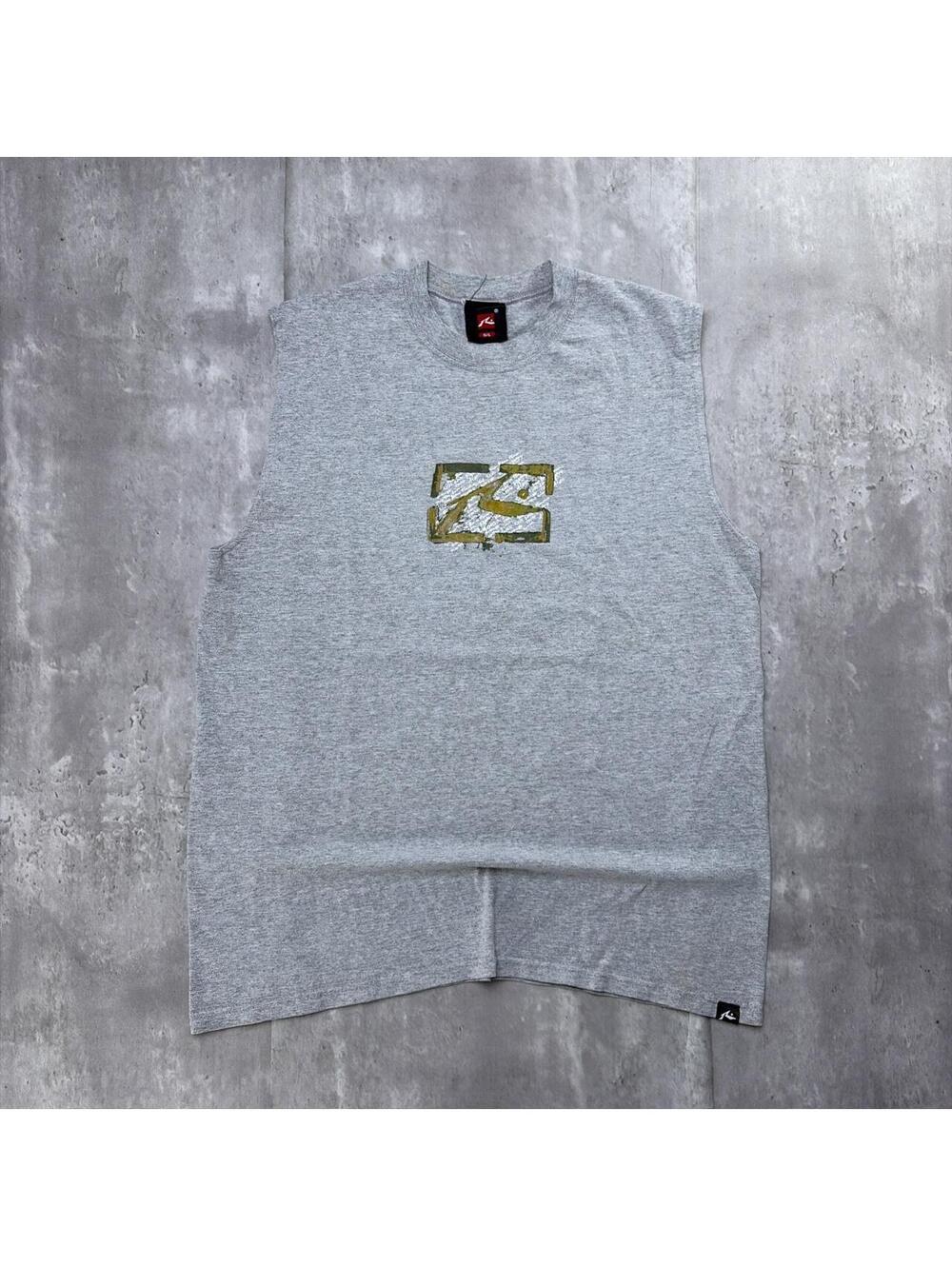 Y2K Gray Rusty Surf Grunge Distressed Sleeveless T-Shirt